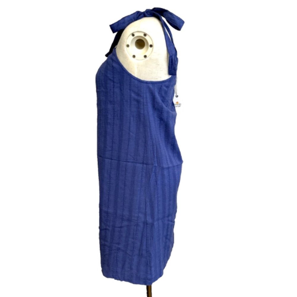 NEW Marine Layer XS Cassia Dress - Marlin One Shoulder Lined Blue 100% Cotton - Picture 6 of 13